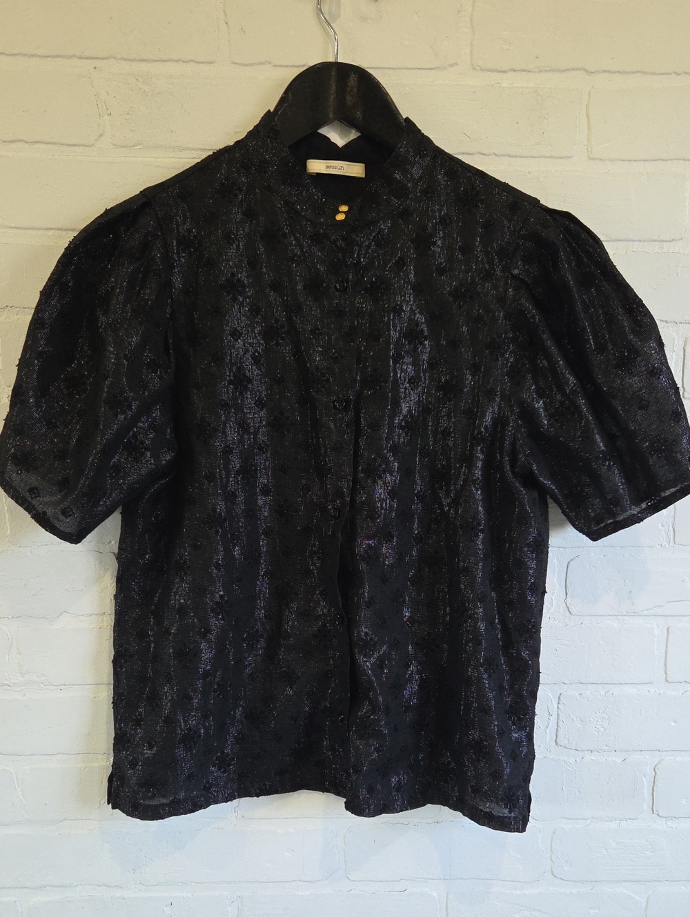 Sess'un Metallic Eyelet Blouse